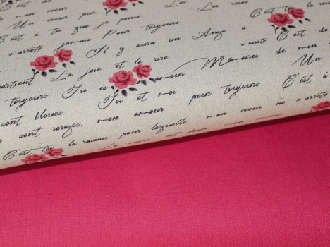 Preview: Baumwoll-/ Leinengemisch Lin 14 cerise (10 cm)